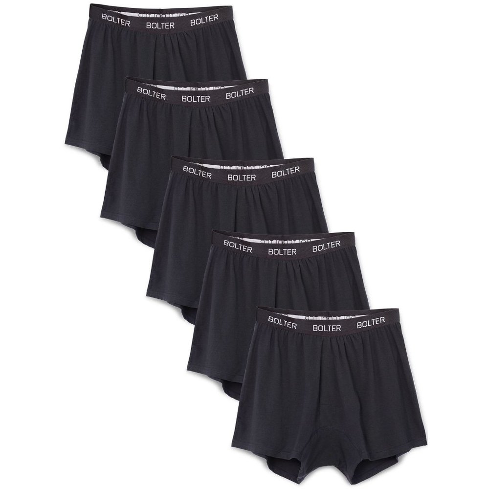 5-Pack Men's Cotton Stretch Boxers Shorts 8003 Black New NWB